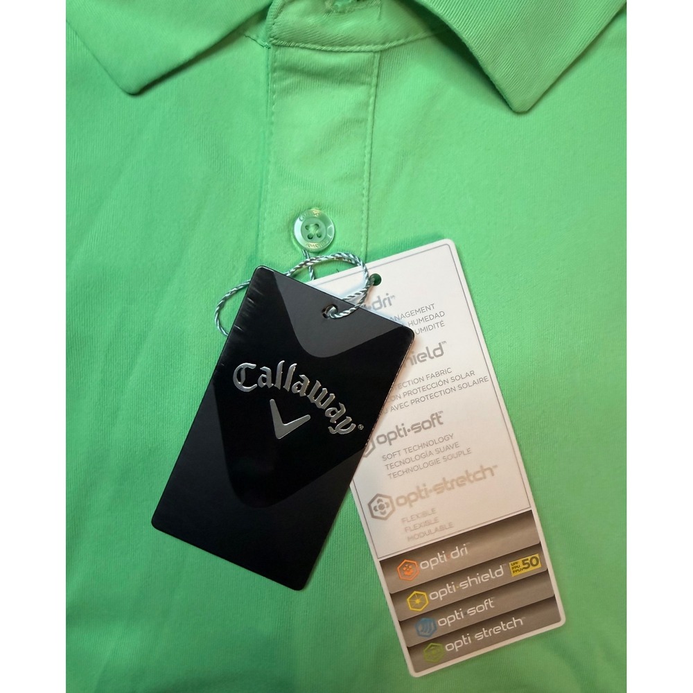 Callaway Mens Opti-Dri Golf Polo Shirt Mint Green Short Sleeve Size Medium NWT - Picture 3 of 7